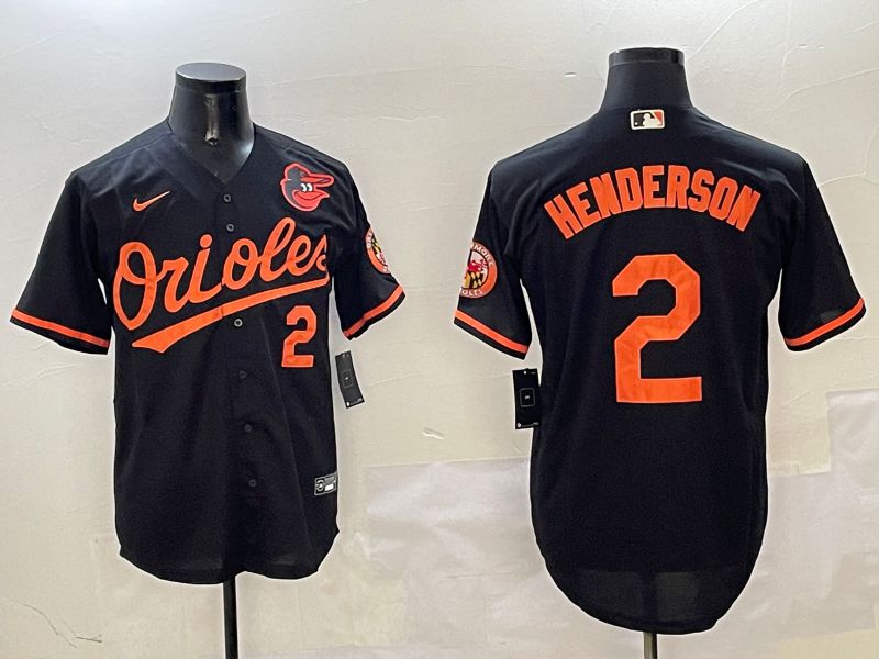 Men Baltimore Orioles #2 Henderson Black Game 2025 Nike MLB Jersey style 2->baltimore orioles->MLB Jersey